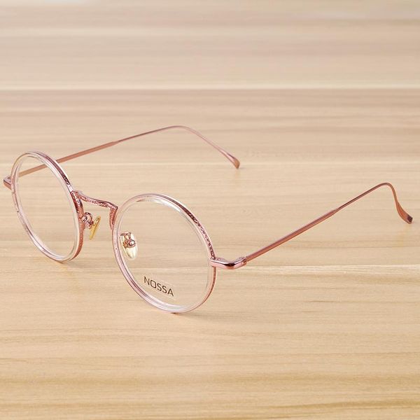 

luxury pink women and men's round optical glasses frames fashion male female clear eyewear prescription eyeglasses frame sunglasses, Black