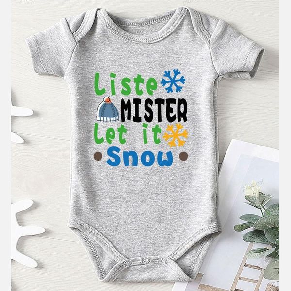 

jumpsuits born baby items let it snow printing kids autumn rompers cotton boys girl clothes winter, Blue