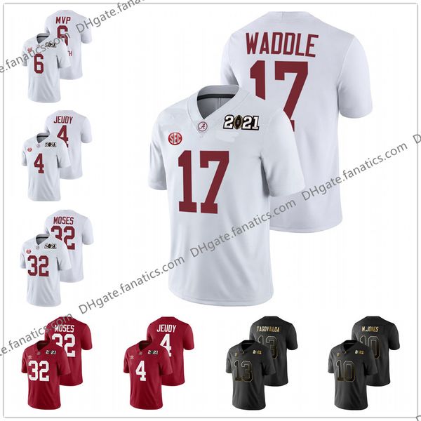 

custom 2021-22 alabama crimson tide college football jersey 4 jerry jeudy 81 cameron latu 10 mac jones 2 hurts 92 quinnen williams 55 derric, Black;red