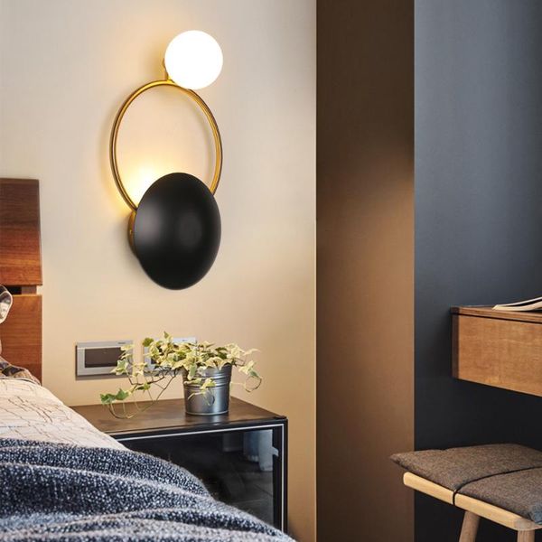 

wall lamp modern elegant g4 light iron art glass corridor golden home decor living room bedside luminaire