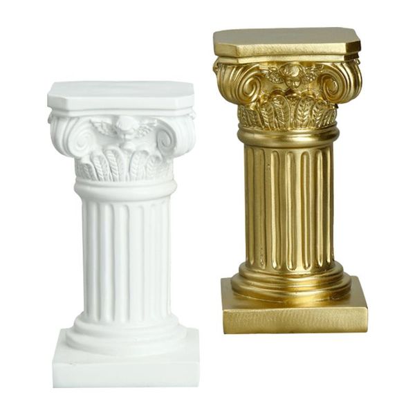 Papéis de Parede 2pcs Roman Pillar Statues PO Adereços Cena de jardim Paisagismo Adorno