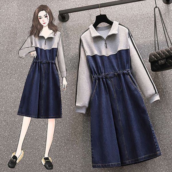 

casual dresses dress french covered denim in the spring of ljwc, Black;gray