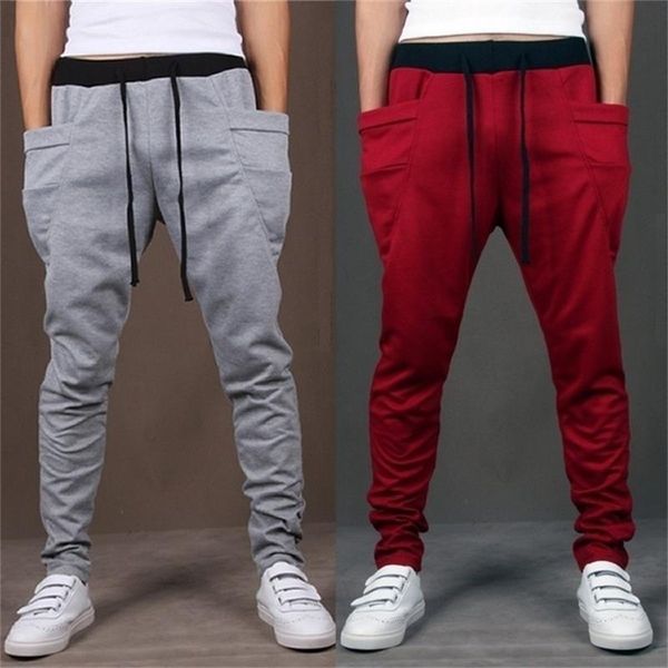 

fashion men clothing harem pants jogging street wear mens sweatpants men's, Black
