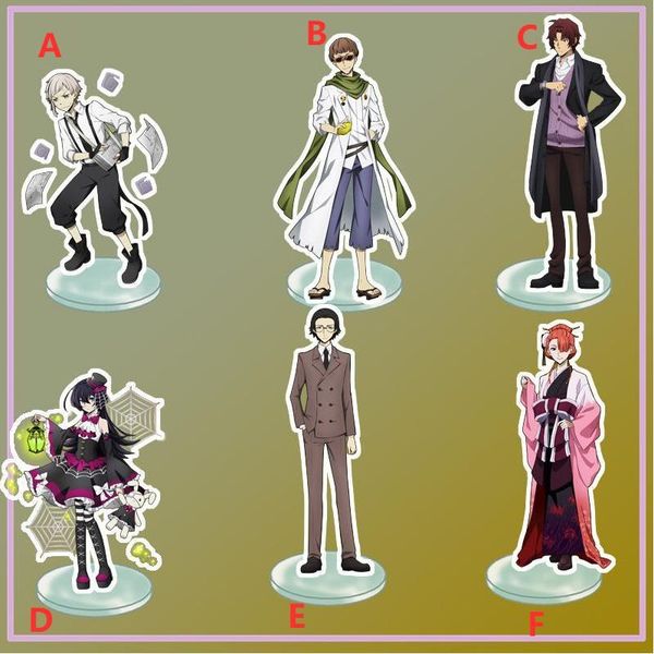 

keychains anime stand bungo stray dogs ozaki kouyou sakaguchi ango acrylic figure display deskdecoration 15cm, Silver