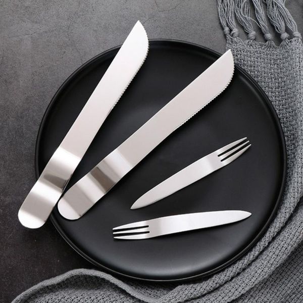

2pcs stainless steel fruit forks set western flatware dessert cake fork salad tableware cutlery for home cafe restaurant (f