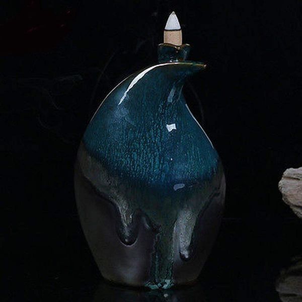 

sachet bags backflow incense burner censer road cones holder quemador incienso home office bouddha decoration + 10pcs