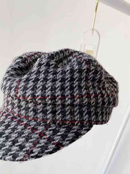 

berets two colors women cotton sboy cap houndstooth caps, Blue;gray