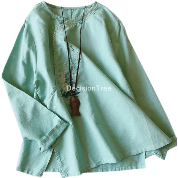 

traditional chinese clothing for women hanfu female blouses elegant ladies retro style cotton linen cheongsam ethnic, Red