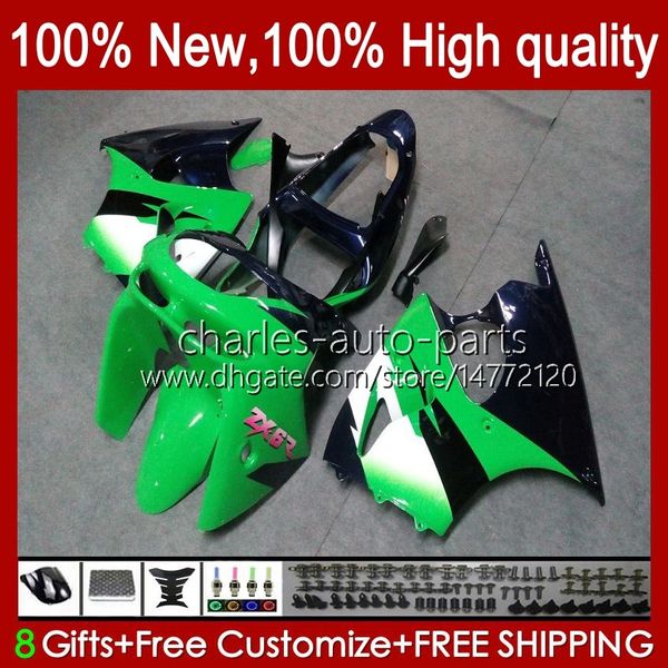 Kit corpo per KAWASAKI NINJA ZX-6R ZX-636 ZX600 ZX6R 98 99 Carrozzeria 16No.52 ZX-600 600CC ZX636 1998 1999 ZX 636 600 CC 6 R 6R ZX600CC 98-99 Carenatura del motociclo verde fabbrica