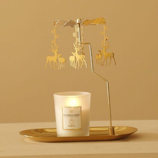 

romantic rotary spinning candlestick candle holder metal holders carousel home party decor gift
