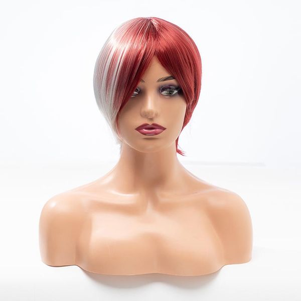 

human ponytails high temperature wire products european and american wig women's headgear, fiber short hair bobo, Black