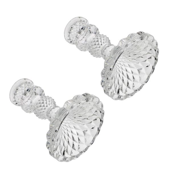 

candle holders 2pcs romantic glass candlestick creative stand table decor transparent