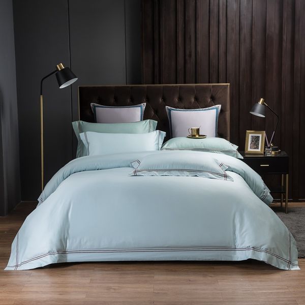 

60 thread four piece set of pure cotton bed sheet quilt cover north european el bedding 4