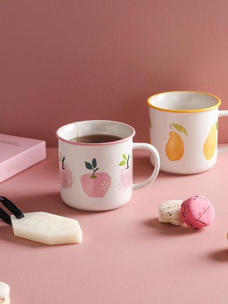 

mugs blue lotus home ceramic mug pink apple girl creative coffee cup breakfast milk household