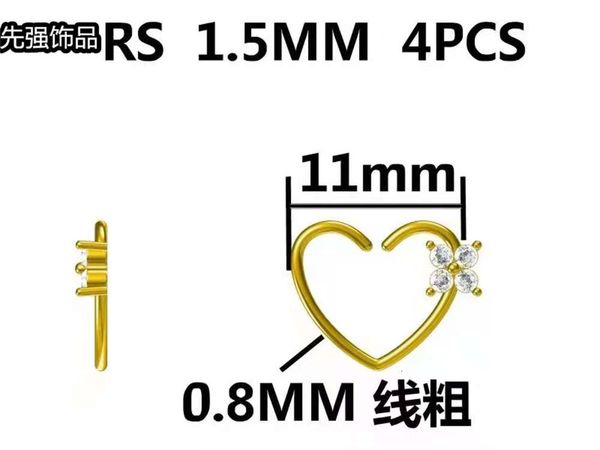 

human body puncture jewelry love zircon multifunctional style