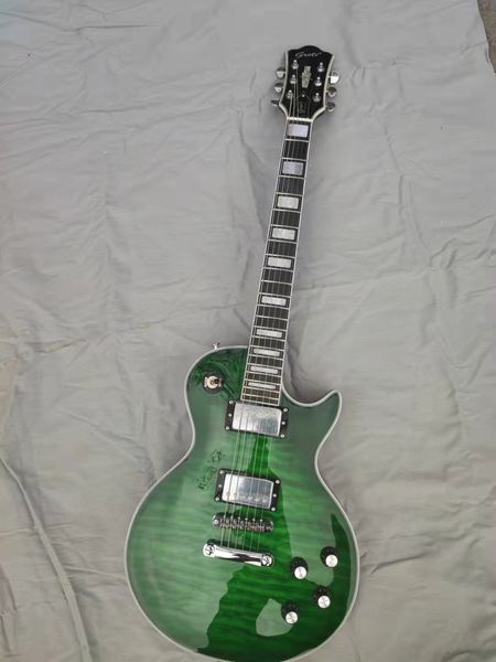 

green six string electric guitar, package mail home,