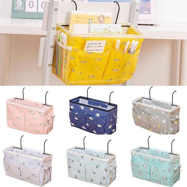

storage bags underwear bag bedside hanging fabric washable printing linen imitation r4e9