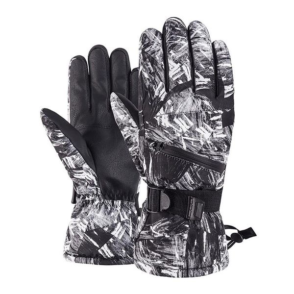 

cycling gloves men and women ski warm waterproof riding controllable screen thickened warmth winter guantes#30, Black
