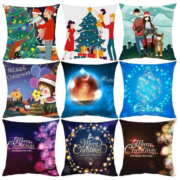 

pillow case 4pc merry christmas cushion cover nordic polyester pillowcase dust proof soft covers decorative pillows home decor