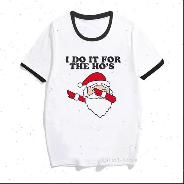 

dabbing santa claus print femme womens t shirts funny summer white hip hop christmas shirt graphic te