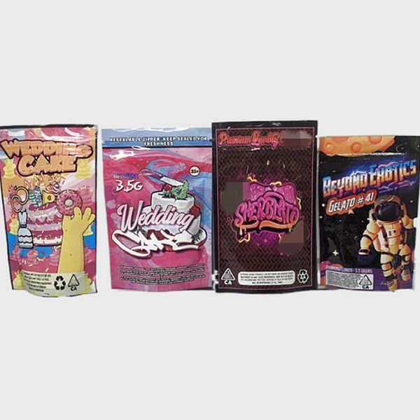 

packaging bags wedding cake sherblato 3.5g resealable edible candy gummy mylar plastic edibles gummies package