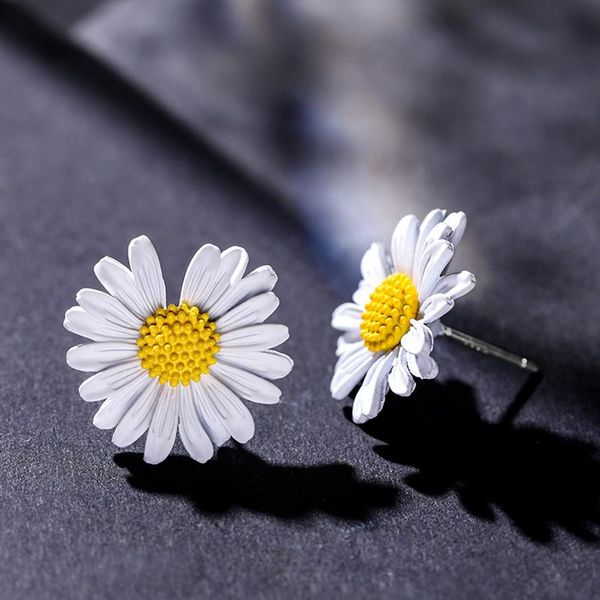 

dangle & chandelier flower ear rings for girls five color piercing woman jewelry earrings korean fashion aesthetic earring statement women a, Silver