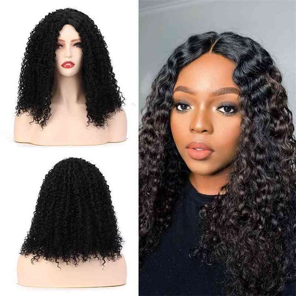 

women's wig wig small fluffy long hair curly chemical fiber headgear wigs, Black