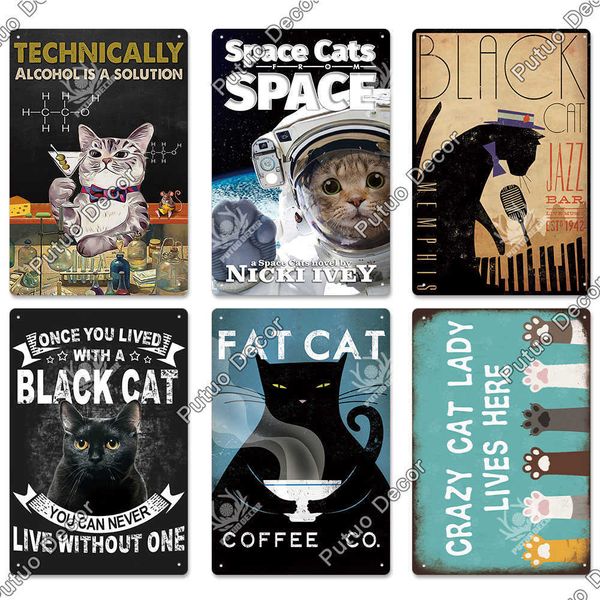 

putuo decor funny vintage metal tin sign lovely friendship poster accessories cat lover nest house wall decoration