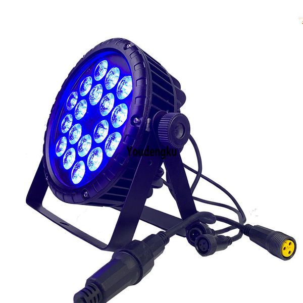 8шт Открытый Мини Маленький водонепроницаемый Par LED Stage Lights Flat Par Light 18x10W RGBW 4in1 IP65 LED PAR DJ Light