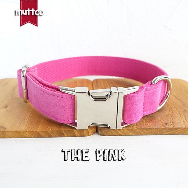 

10pcs/lot muttco convenient to walk the dog collar pink adjustable pet necklace for small large leash 5 sizes udc076 collars & leashes