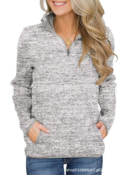 

women's hoodies & sweatshirts women sweater pullover half zipper female warm coat sweaters, Black