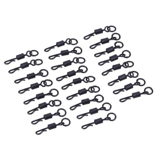 

fishing accessories 25pcs q-shaped 4# swivel for carp tackle quick change connector rolling tool