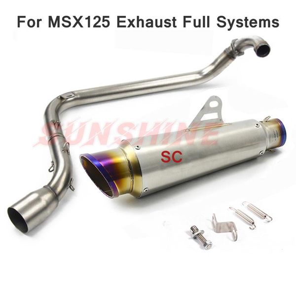 

motorcycle exhaust system universal exhuast muffler motorcross pipe escape moto stainless steel slip on for msx125 mt03 cb500 r6 mt07 mt09 z
