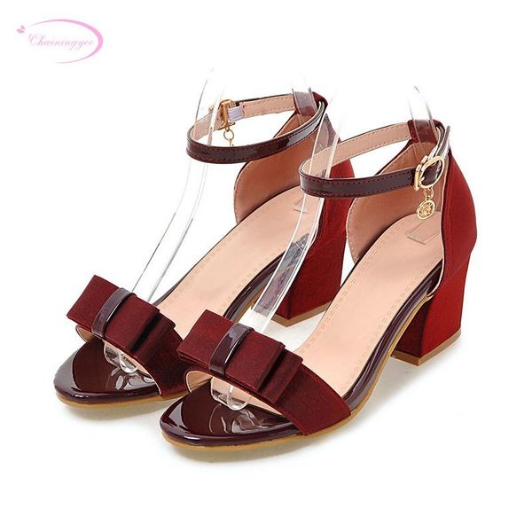 

chainingyee office style comfortable summer cool sandals fashion bowknot belt buckle soft silk high-heeled women's shoes, Black