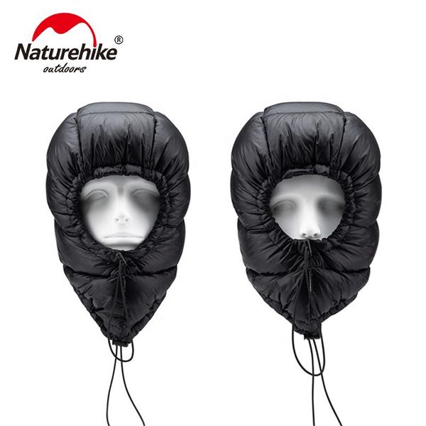 

naturehike warm down cap outdoor hiking mountain climbing waterproof ear protection winter hat cycling caps & masks, Black