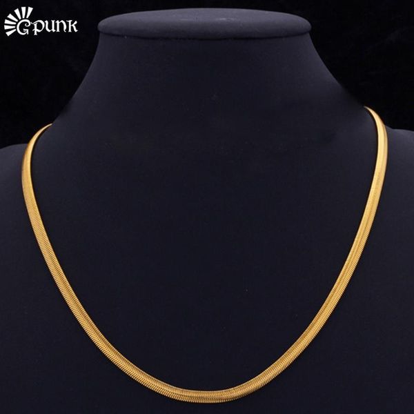 

snake necklaces men chunky necklace wholesale yellow gold color / stainless steel never fade jewelry (n334) chains, Silver