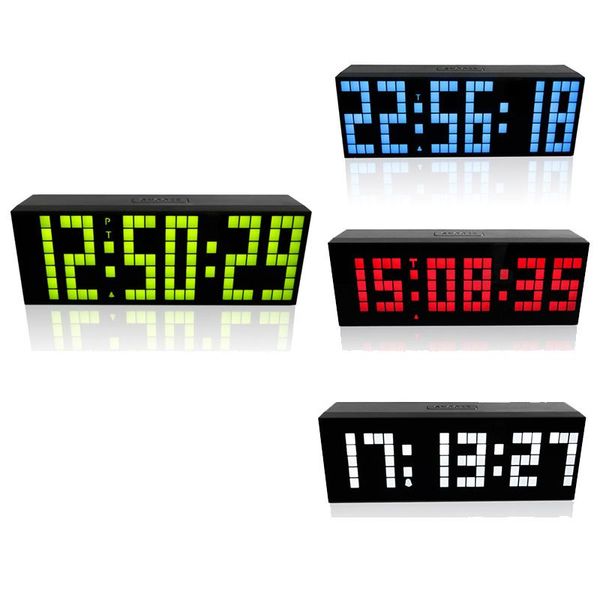 

other clocks & accessories -led clock digital alarm wall table deskwith snooze calendar temperature us plug