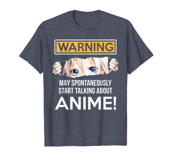 

warning may spontaneously talk about anime t-shirt, White;black
