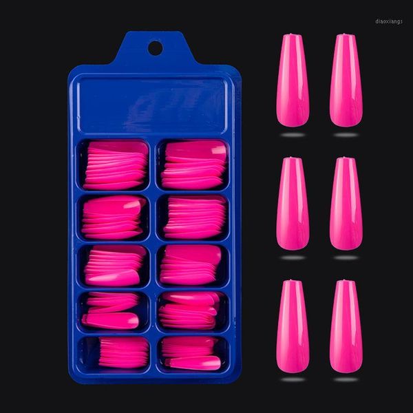 

good quality artificial nail tips wholesale press on 100pcs box yellow long1
