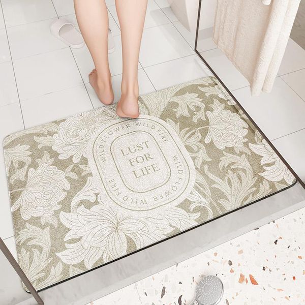 

bath mats mat european-style technology velvet foot quick absorbent shower lightweight non-slip bathroom rug carpet