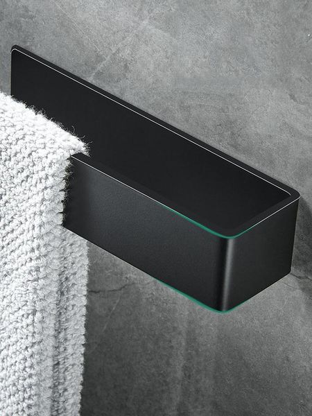 Portasciugamani WC Bagno Anello in acciaio inossidabile Appendiabiti da parete Nero Argento Installazione senza foratura