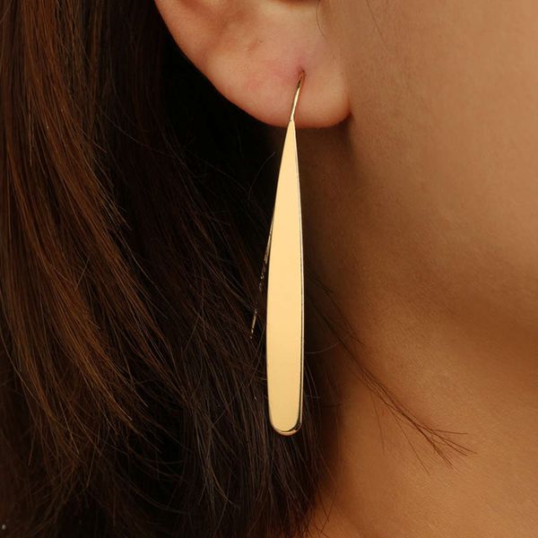 

new korean style temperament women simple versatile ear line long earrings, Black