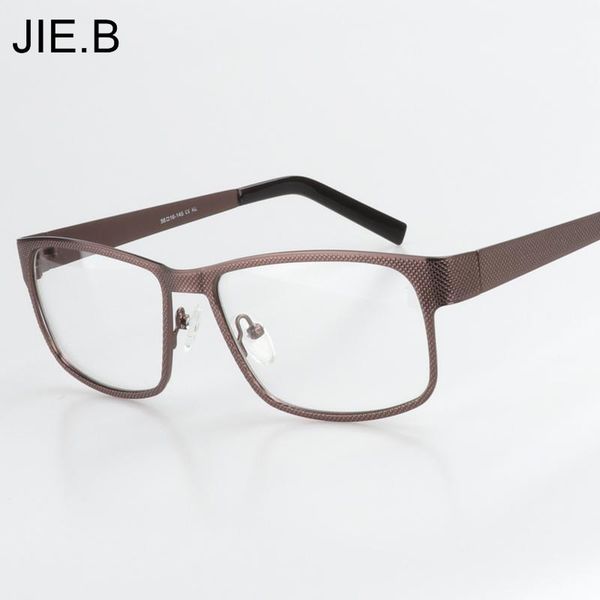 

fashion sunglasses frames jie.b business square glasses women men eyeglasses frame with clear lens vintage optic myopia brown spectacles, Black