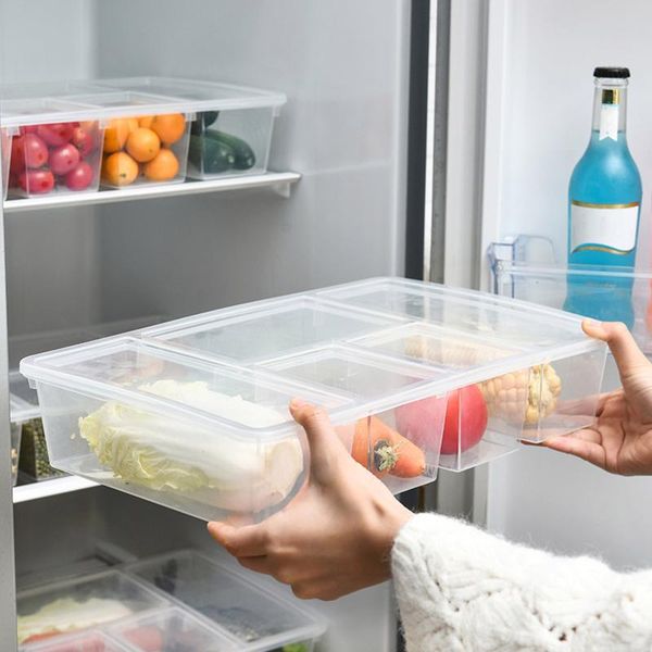 

storage bottles & jars kitchen refrigerator organizer food container with lid handle fresh-keeping box case fridge reusable crisper