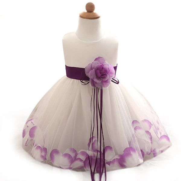 

girl's dresses baby grils princess wedding petals flower gowns children bridesmaid ballgown vestidos de fiesta infantil ninas, Red;yellow