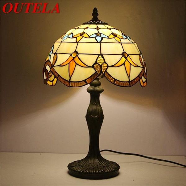 

table lamps outela tiffany lamp modern for bedroom creative flower figure led light home decoration