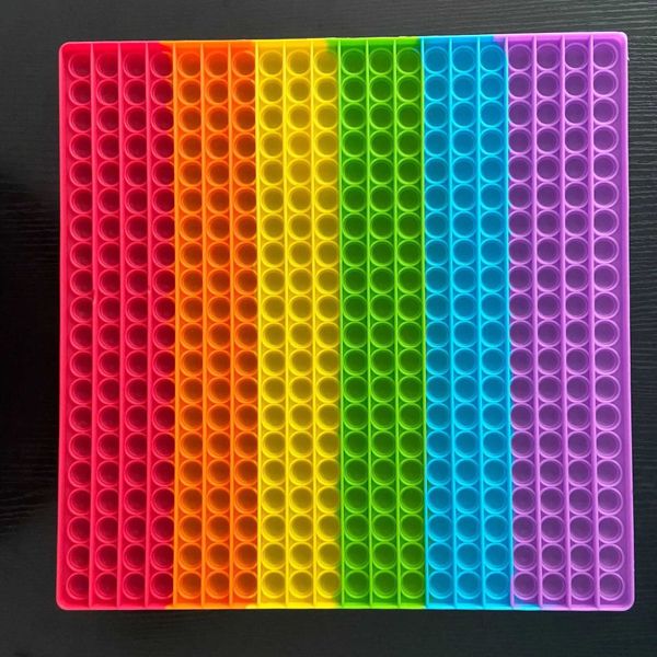 

20cm30cm40cm large size pioneer fidget toy silicone rainbow push poppers bubble sensory finger puzzle mega jumbo big size press ball game g6