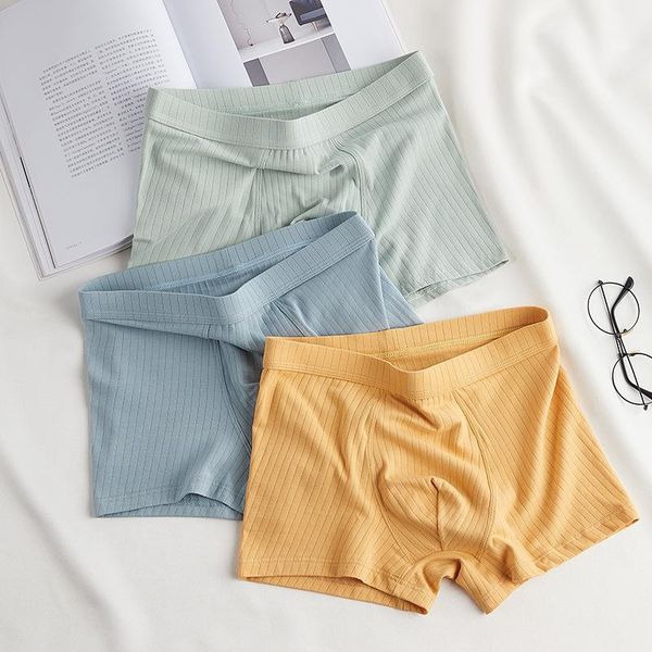 

underpants men's underwear teen striped boxer briefs 3pcs, Black;white