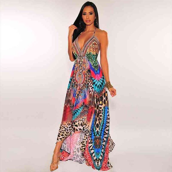 

dress women arrive summer v neck sleeveless camisole split print fashion casual lady long dresses, Black;gray