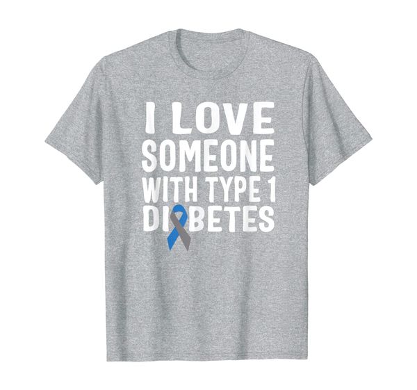 

i love someone with type 1 diabetes awareness t-shirt, White;black